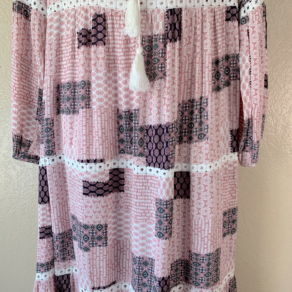 Boho Cottagecore Patchwork Pink Black Tiered Tass… - image 6